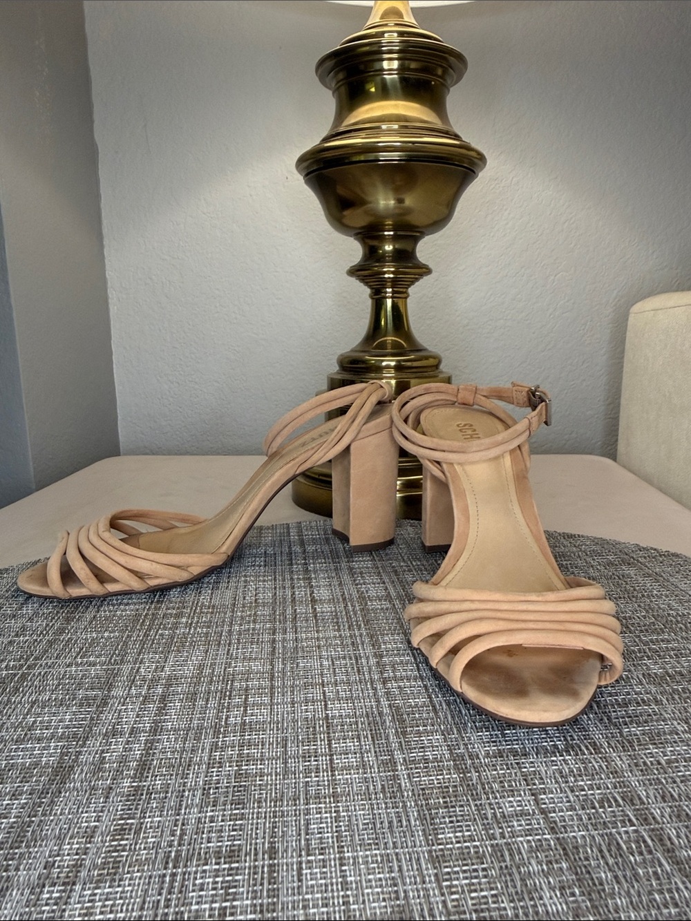 SCHUTZ Blush Strappy Block Heel Sandals